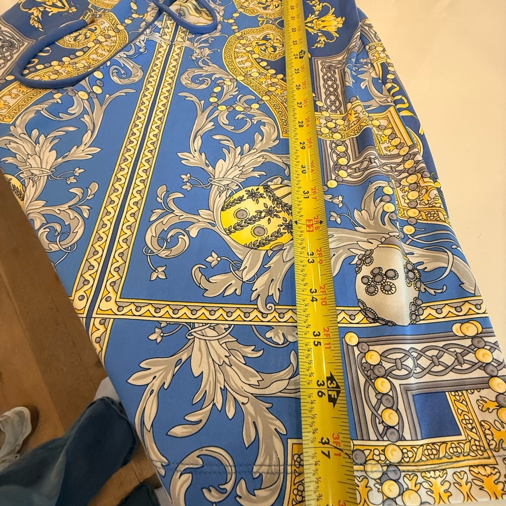J. McLaughlin Marianne Blue and Gold Three Quarters Long Sleeve Dress - Picture 10 of 10